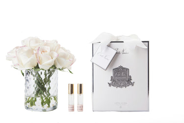 Cote Noire - Herringbone Flower - Rose Buds - Clear - Pink Blush - HCF22